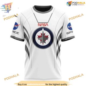 Custom Space Force NASA Astronaut Design NHL Winnipeg Jets Hoodie 3D 3