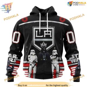 Custom Star Wars Design May The 4th Be With You NHL Los Angeles Kings Hoodie 3D 1