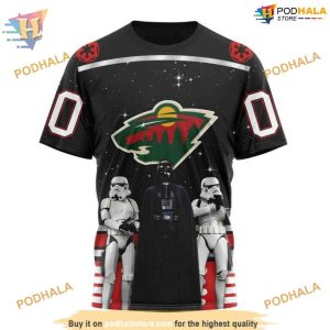 Custom Star Wars Design May The 4th Be With You NHL Minnesota Wild Hoodie 3D 3