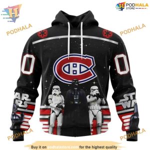 Custom Star Wars Design May The 4th Be With You NHL Montreal Canadiens Hoodie 3D 1