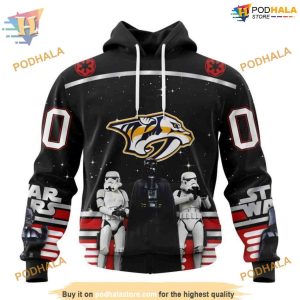 Custom Star Wars Design May The 4th Be With You NHL Nashville Predators Hoodie 3D 1