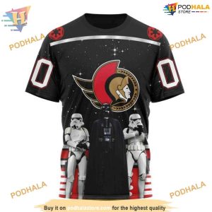 Custom Star Wars Design May The 4th Be With You NHL Ottawa Senators Hoodie 3D 3