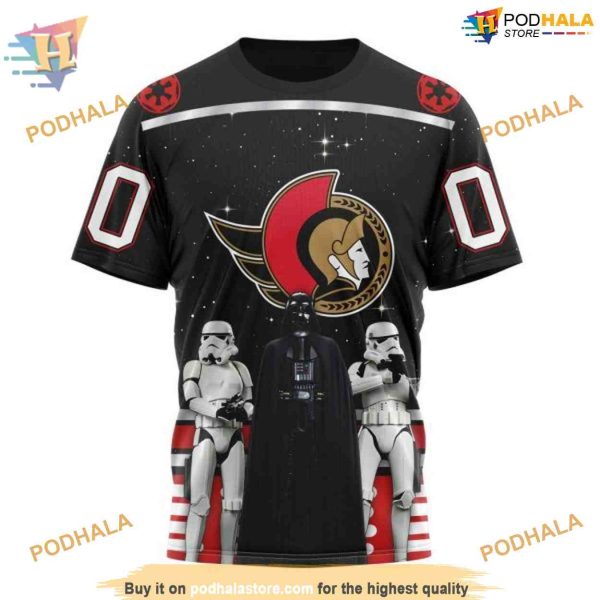 Custom Star Wars Design May The 4th Be With You NHL Ottawa Senators Hoodie 3D