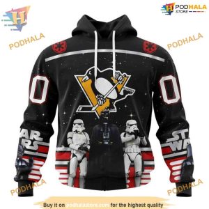 Custom Star Wars Design May The 4th Be With You NHL Pittsburgh Penguins Hoodie 3D 1