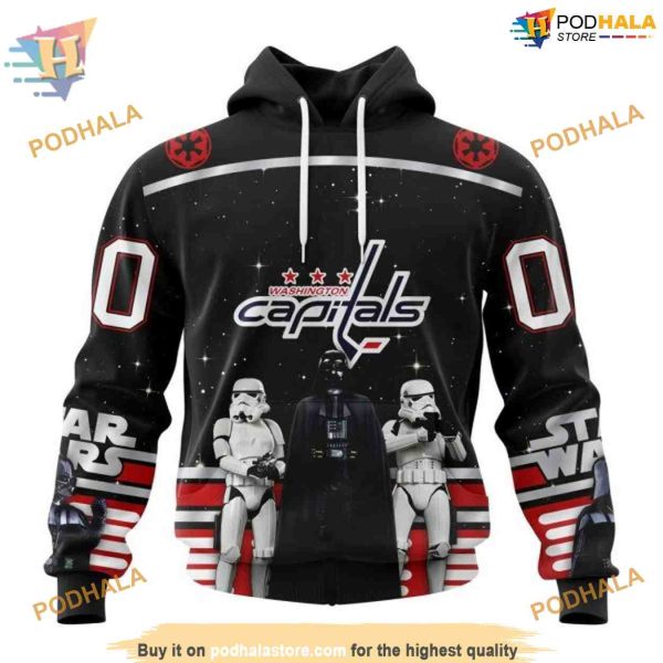 Custom Star Wars Design May The 4th Be With You NHL Washington Capitals Hoodie 3D