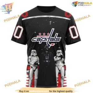 Custom Star Wars Design May The 4th Be With You NHL Washington Capitals Hoodie 3D 3