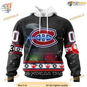 Custom Star Wars Design NHL Montreal Canadiens Hoodie 3D 1