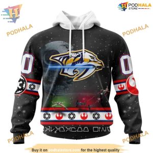 Custom Star Wars Design NHL Nashville Predators Hoodie 3D 1