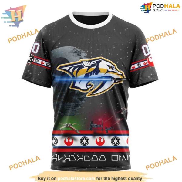Custom Star Wars Design NHL Nashville Predators Hoodie 3D