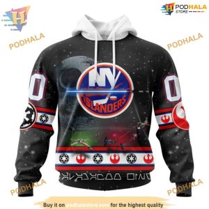 Custom Star Wars Design NHL New York Islanders Hoodie 3D 1
