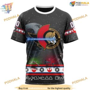 Custom Star Wars Design NHL Ottawa Senators Hoodie 3D 3