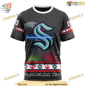 Custom Star Wars Design NHL Seattle Kraken Hoodie 3D 3