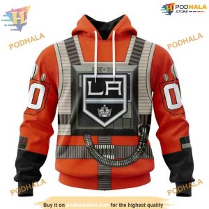 Custom Star Wars Rebel Pilot Design NHL Los Angeles Kings Hoodie 3D 1