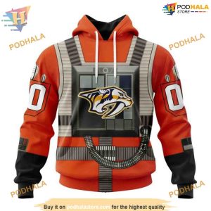 Custom Star Wars Rebel Pilot Design NHL Nashville Predators Hoodie 3D 1