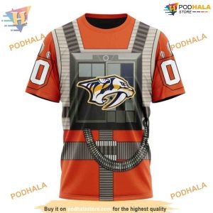 Custom Star Wars Rebel Pilot Design NHL Nashville Predators Hoodie 3D 3
