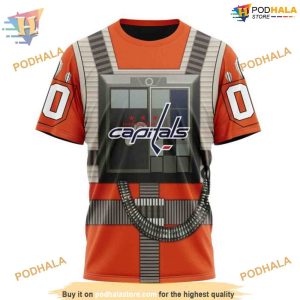 Custom Star Wars Rebel Pilot Design NHL Washington Capitals Hoodie 3D 3