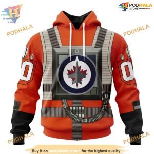 Custom Star Wars Rebel Pilot Design NHL Winnipeg Jets Hoodie 3D 1