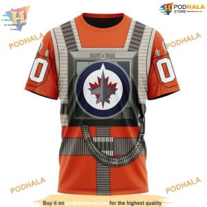 Custom Star Wars Rebel Pilot Design NHL Winnipeg Jets Hoodie 3D 3