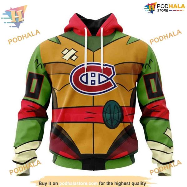 Custom Teenage Mutant Ninja Turtles Design NHL Montreal Canadiens Hoodie 3D