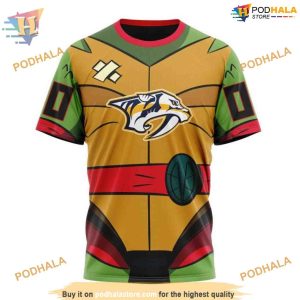 Custom Teenage Mutant Ninja Turtles Design NHL Nashville Predators Hoodie 3D 3