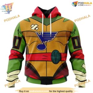 Custom Teenage Mutant Ninja Turtles Design NHL St Louis Blues Hoodie 3D 1