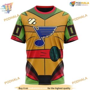 Custom Teenage Mutant Ninja Turtles Design NHL St Louis Blues Hoodie 3D 3