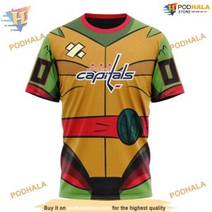Custom Teenage Mutant Ninja Turtles Design NHL Washington Capitals Hoodie 3D 3