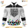 Custom Unisex Hockey Fights Against Autism NHL Los Angeles Kings Hoodie 3D