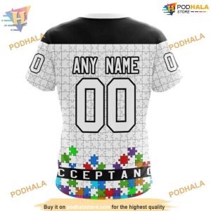 Custom Unisex Hockey Fights Against Autism NHL Los Angeles Kings Hoodie 3D 4