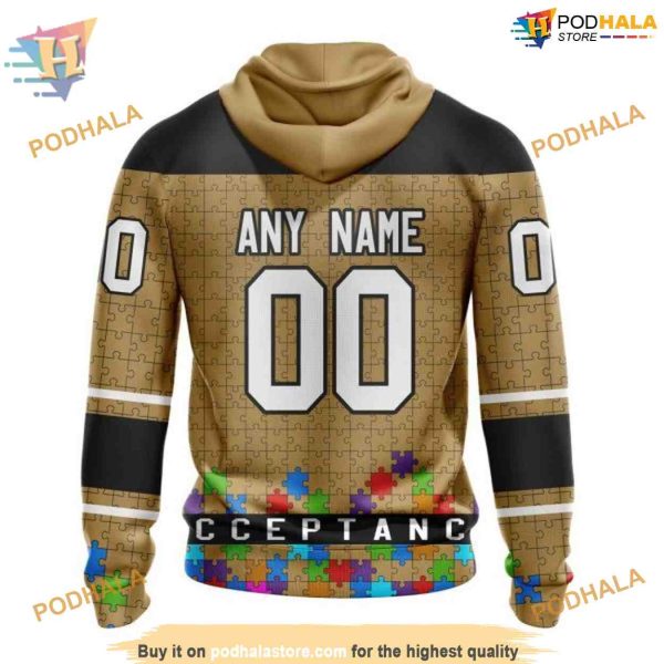 Custom Unisex Hockey Fights Against Autism NHL Ottawa Senators Hoodie 3D
