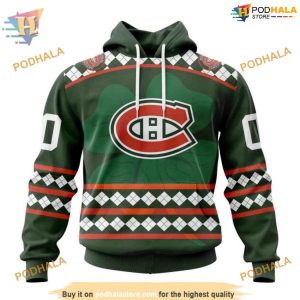 Custom Unisex Hockey St Patricks Day NHL Montreal Canadiens Hoodie 3D 1