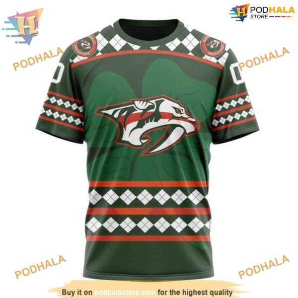 Custom Unisex Hockey St Patricks Day NHL Nashville Predators Hoodie 3D