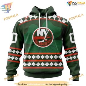 Custom Unisex Hockey St Patricks Day NHL New York Islanders Hoodie 3D 1