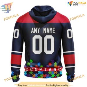 Custom Unisex Kits Hockey Fights Against Autism NHL Washington Capitals Hoodie 3D 2