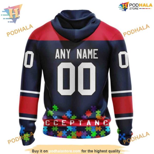 Custom Unisex Kits Hockey Fights Against Autism NHL Washington Capitals Hoodie 3D