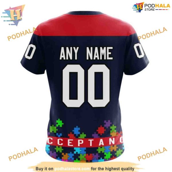Custom Unisex Kits Hockey Fights Against Autism NHL Washington Capitals Hoodie 3D