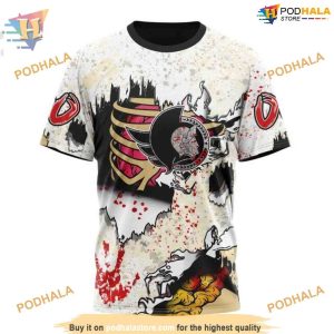 Custom Zombie Style For Halloween NHL Ottawa Senators Hoodie 3D 3
