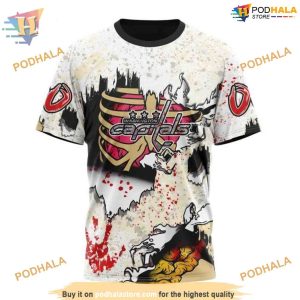 Custom Zombie Style For Halloween NHL Washington Capitals Hoodie 3D 3