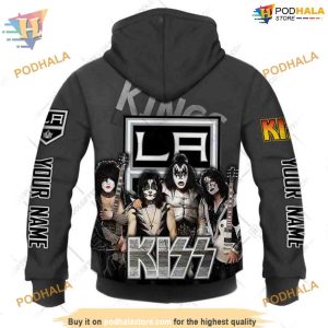 Custom x Kiss Band Style NHL Los Angeles Kings Hoodie 3D 3