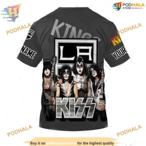 Custom x Kiss Band Style NHL Los Angeles Kings Hoodie 3D 4