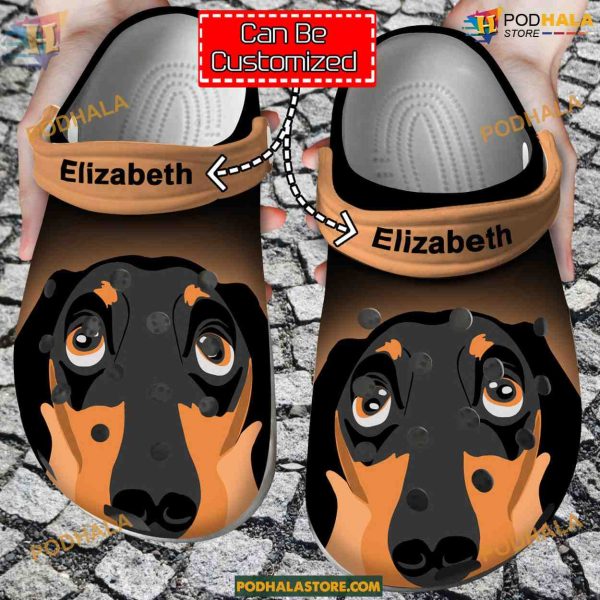 Customizable Dachshund Print Crocs, Special Gifts for Sausage Dog Lovers
