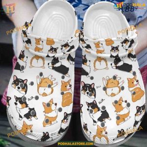 Cute Gift for Corgi Lovers, Comfortable Rubber Corgi Dog Crocs Clogs