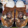 Dachshund Daisy Paws Leather Pattern Crocs, Quality Dog Lover Shoes