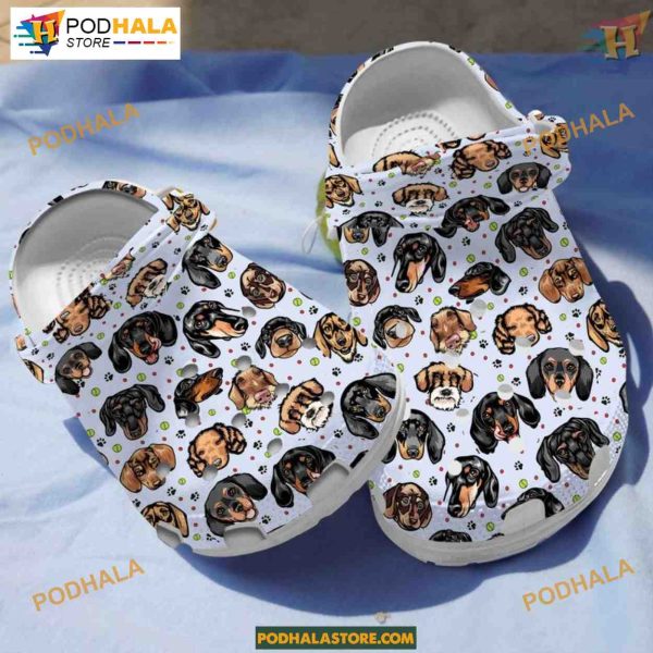 Dachshund Head & Paw Crocs, Perfect Gift for Dachshund Lovers