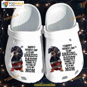Dachshund Patriotic Father's Day Crocs, Gifts for Weiner Dog Lovers