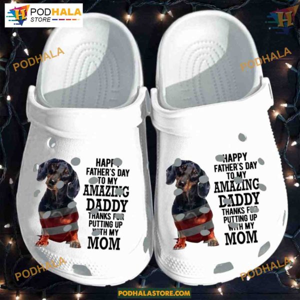 Dachshund Patriotic Father’s Day Crocs, Gifts for Weiner Dog Lovers