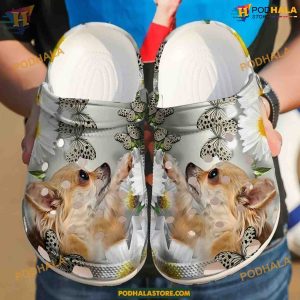 Daisy Design Chihuahua Classic Crocs, Floral Clog Charm