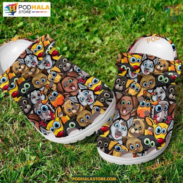 Dogs Collection Cartoon Design, Cute Pet Lover Gift Crocs Clog Shoes