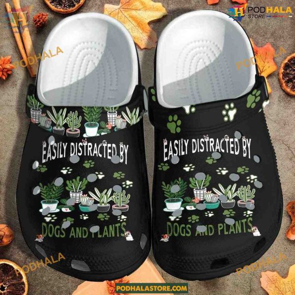 Dogs and Plants Design Crocs, Ideal Gift for Boys & Girls, Dog Themed Classic Clogs