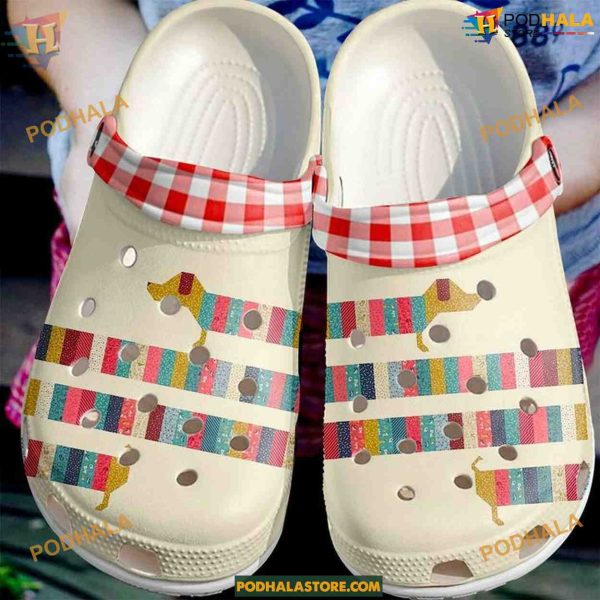 Doxie Love Caro Red Crocs, Ideal Gifts for Dachshund Admirers